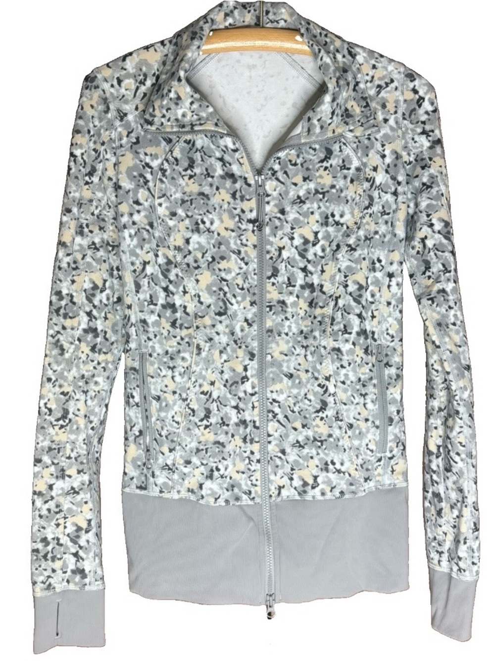 Lululemon Nice Asana Grey Printed Athletic Jacket
